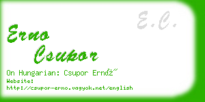 erno csupor business card